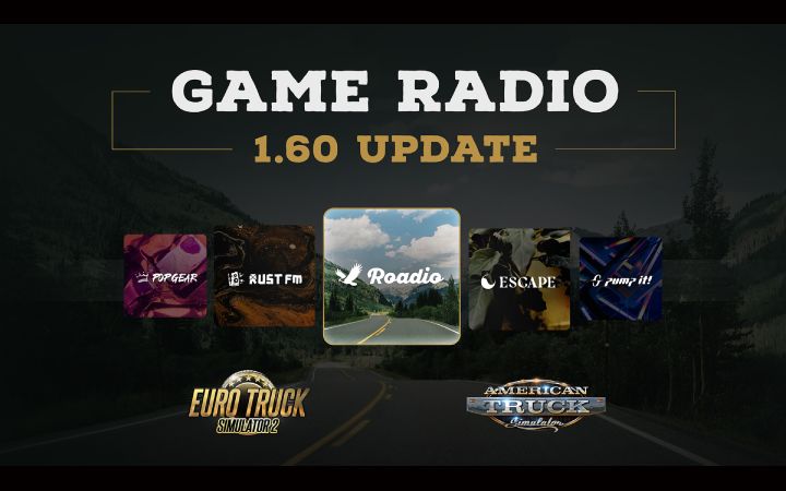 Image Principale Euro Truck Simulator 2 - American Truck Simulator - WIP : Mise à jour 1.60 - Radio du jeu