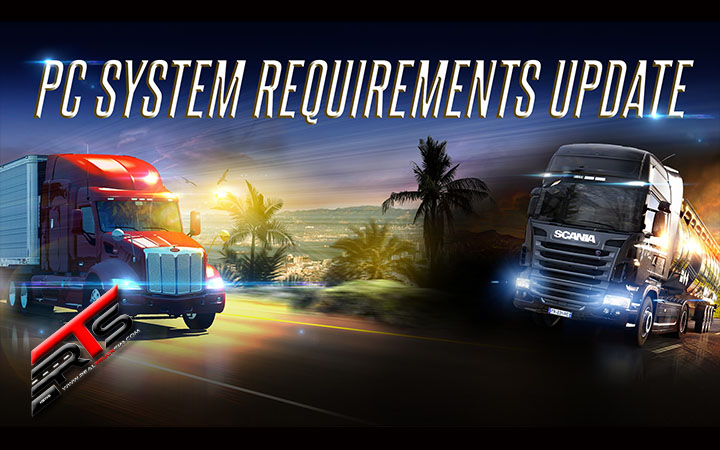 Image Principale Euro Truck Simulator 2 - American Truck Simulator : Mise à jour de la configuration requise pour les PC